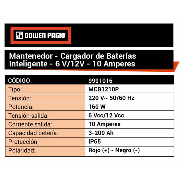 Mantenedor Cargador De Baterías Inteligente 6V/12V - 10 Amperes - Imagen 2