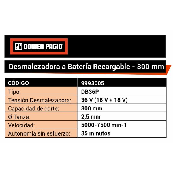▷ Desmalezadora Electrica ◁ A Bateria 🔵300mm Brushless - Imagen 2