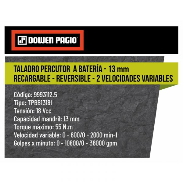 Taladro Percutor A Batería 13mm Brushless - Flex One - Imagen 2