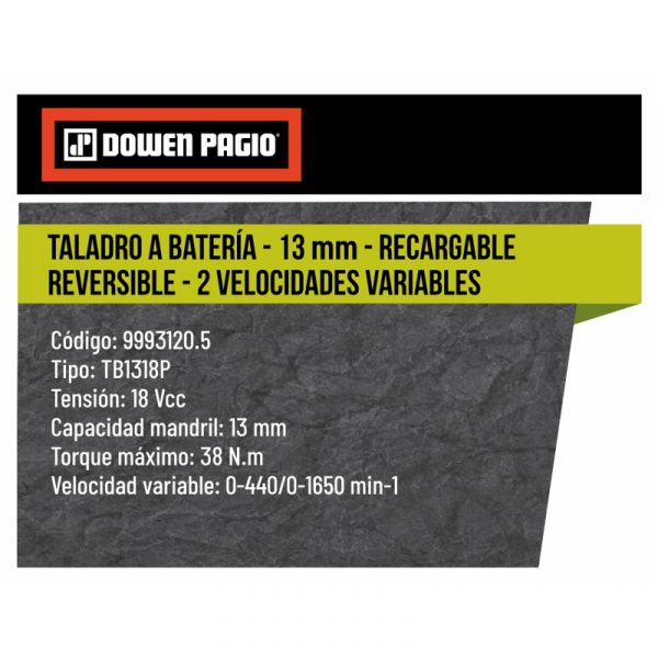 Taladro a Batería Recargable Reversible 13 mm - Flex One - Imagen 2