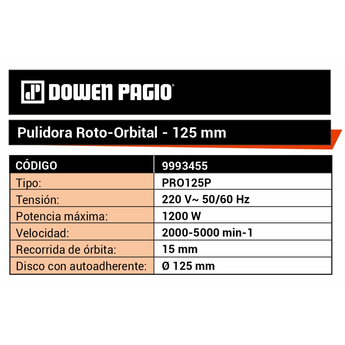 Pulidora Lustradora Roto Orbital Para Autos 5 Pulgadas (125MM) 1200w PRO125P Dowen Pagio 7 Pulidora Lustradora Roto Orbital Para Autos 5 Pulgadas (125MM) 1200w PRO125P - Imagen 7