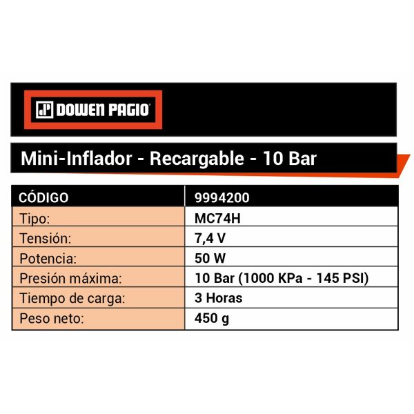 Inflador Inalambrico Usb / Mini Compresor De Aire - Imagen 3