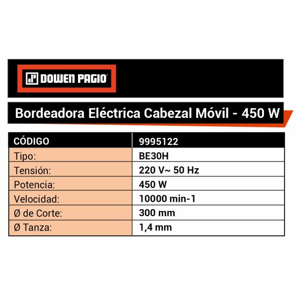 ▷ Bordeadora Electrica ◁ De Cesped 🔵450w 🟡300mm - Imagen 2