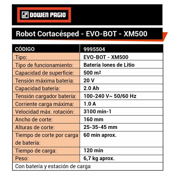 ▷ Robot Cortacesped ◁ Con Cable Perimetral Automatico 🔵500 M2 🥇Evo-bot Xm500 - Imagen 2