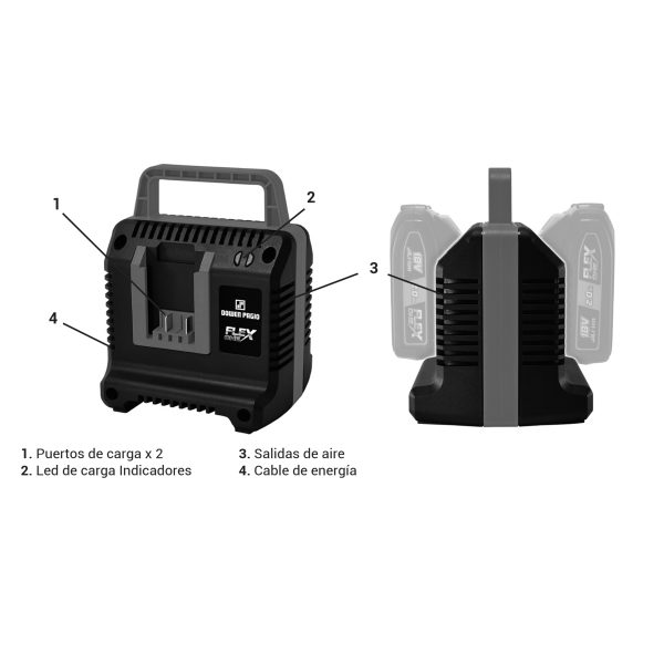 Cargador De Baterias Doble FLEX ONE - Imagen 4